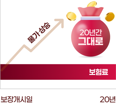 첫 보험료 그대로 최대 20년 동안 쭉!